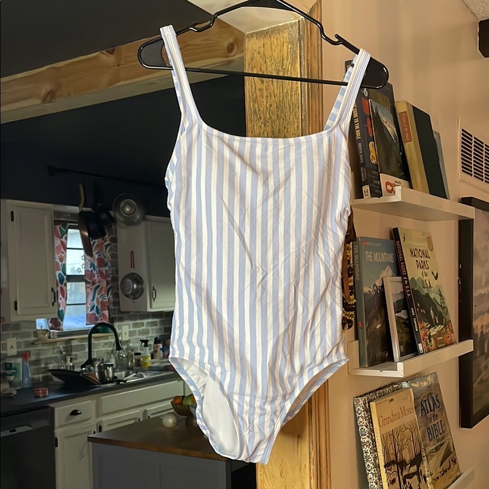 Striped Blue and White Swimsuit